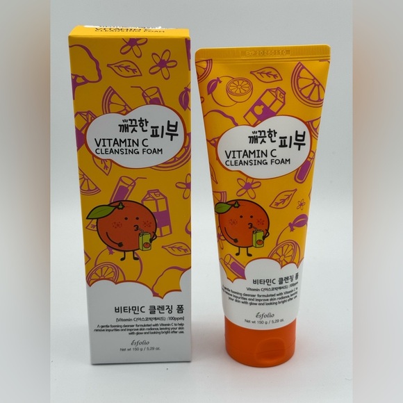 3 Pack Esfolio Vitamin  C, Hydraulic Acid With Peach, Collagen Foaming Cleansers - Picture 2 of 10